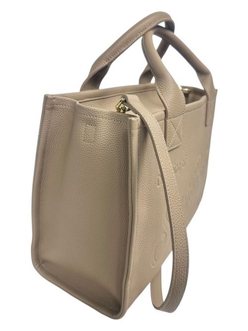 borsa donna vanity large in pelle martellata tortora MC2 Saint Barth | VANITY BAG LARGE-GRAIN LEATHER SB12